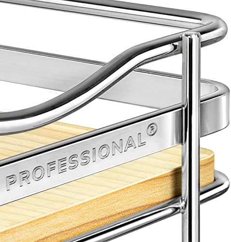LYNK PROFESSIONAL® Élite™ Pull Out Spice Organization for Cabinets - 10-3/8 inch Wide – Spice Rack for Inside Cabinets – Wood/Chrome - Sliding Spice Rack Organizer for cabinet – Spice Rack - 2 Tier - Image 6