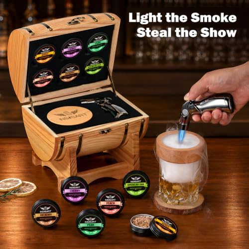 INSISART Whiskey Smoker Kit, Old fashioned Smoker Kit with Barrel, Natural - Image 2