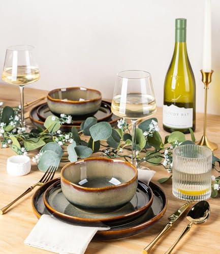 TheTerra Ceramic Dinnerware Set for 8, 24-Piece Plates and Bowls Set - Image 6