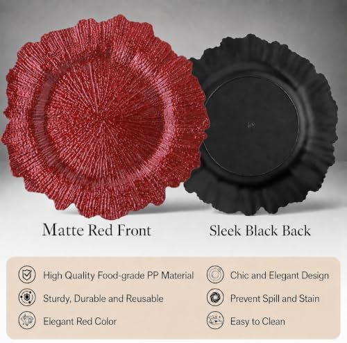13inch Charger Plates (1, 12 Red) - Image 3