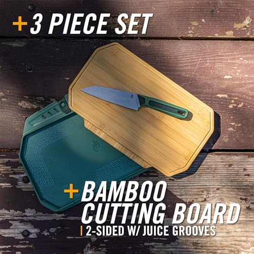 Gerber Gear ComplEAT Cutting Board Set - Cutting Board Kit with Polypropylene & Bamboo Cutting Boards - Features Paring Knife & Chef's Knife for camping picnics and outdoors - Image 4
