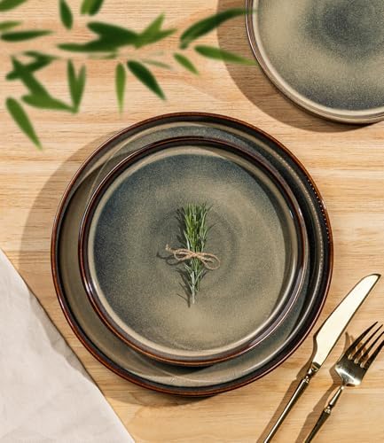 TheTerra Ceramic Dinnerware Set for 4, 12-Piece Plates and Bowls Set - Image 2