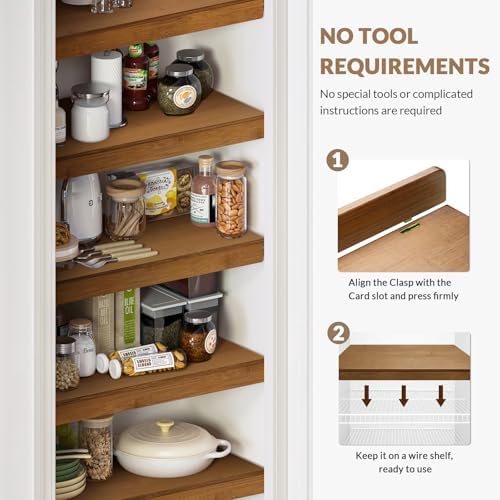 Gashell Wire Shelf Covers, Bamboo Wire Rack Covers for Pantry, Closet - Image 4
