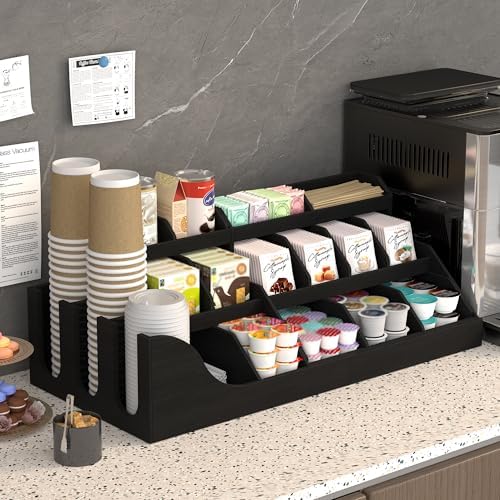Suli 3-Tier Coffee Bar Station Organizer for Countertop,Extra large,18-Slot - Image 4
