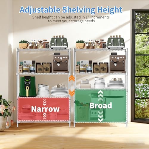 BestOffice | 4-Tier Wire Shelf | 36" x 14" x 54" | Chrome - Image 5