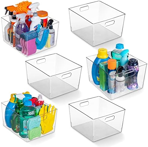 ClearSpace Clear Plastic Storage Bins for Kitchen, Fridge, Pantry, 6 Pack by ClearSpace