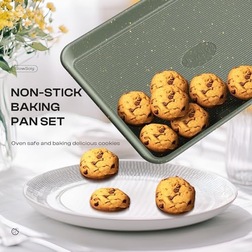 12-Piece Nonstick Baking Set, Non-Toxic Bakeware Set - Ceramic Coated Green - Image 4