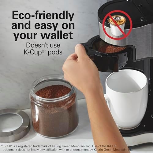 Hamilton Beach 2-Way Brewer Coffee Maker, Single-Serve and 12-Cup Pot, Black/Stainless Steel(49980A), Carafe - Image 4
