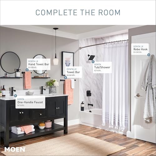 Moen Genta LX Towel Bar, Matte Black, 6.8-Inch, BH3886BL - Image 3