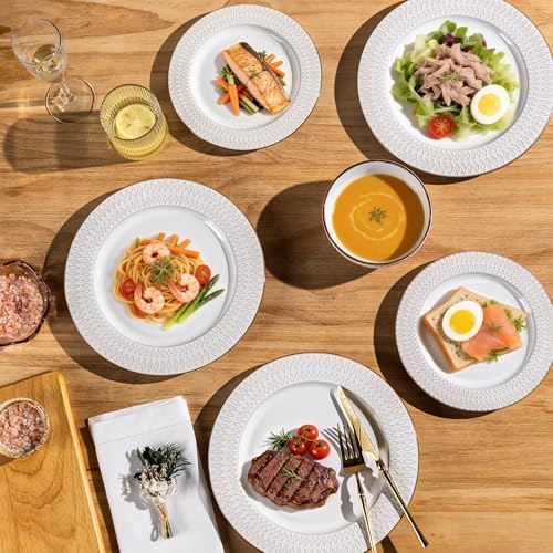 GBHOME Ceramic Dinnerware Sets of 6,18 pcs Plates and Bowls Sets Dishes - Image 6