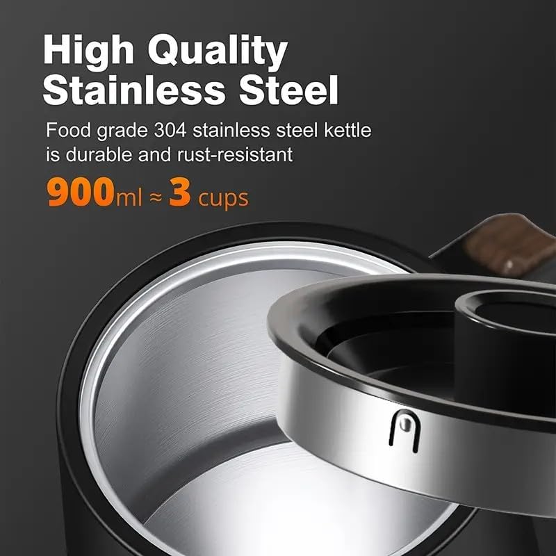 Gooseneck Electric Kettle with ±1℉ Temperature Control & Keep Warm for Pour Over Coffee & Tea, Rapid Boil, 304 Stainless Steel, Built-in Brew Timer, 1000W/ 0.9L - Image 5