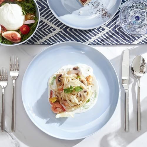 KINGSTONE 24-Piece Bone China Dinnerware Set for 8, Misty Blue - Image 2
