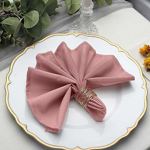 20 pcs 17-Inch Dusty Rose Polyester Table Napkins Reusable Washable Wedding Party Dinner Linens Tableware Supplies by BalsaCircle