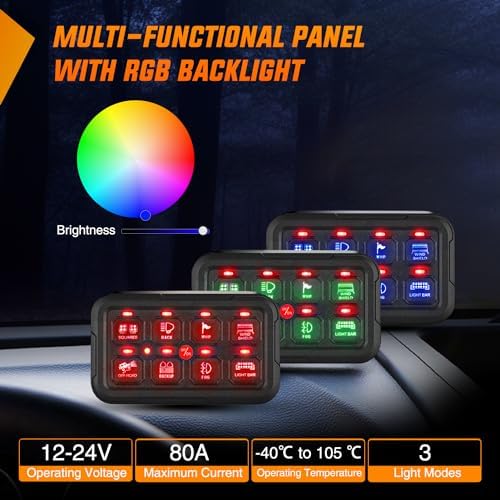Nilight 8 Gang Switch Panel Relay System w/APP Control Automatic Dimmable - Image 4