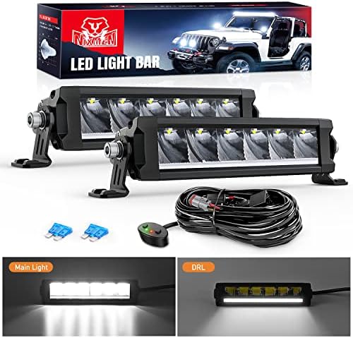 Nilight Pro Series 2PCS 9 Inch Single Row Slim LED Light Bar with DRL by Nilight