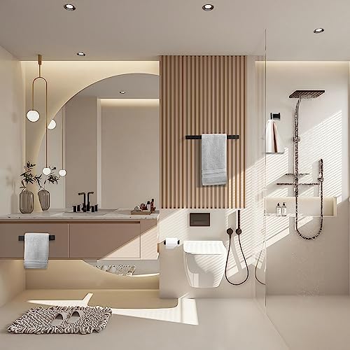 Fapully 8 Piece Bathroom Hardware Accessories Set Matte Black - Image 2