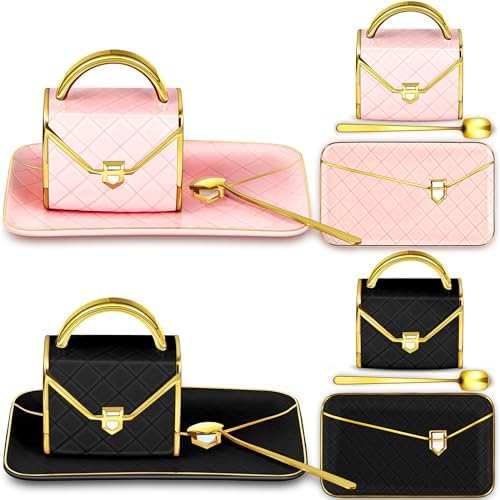 Zubebe 2 Sets Coffee Mug Elegant Handbag Shaped Cup,Pink,Black by Zubebe