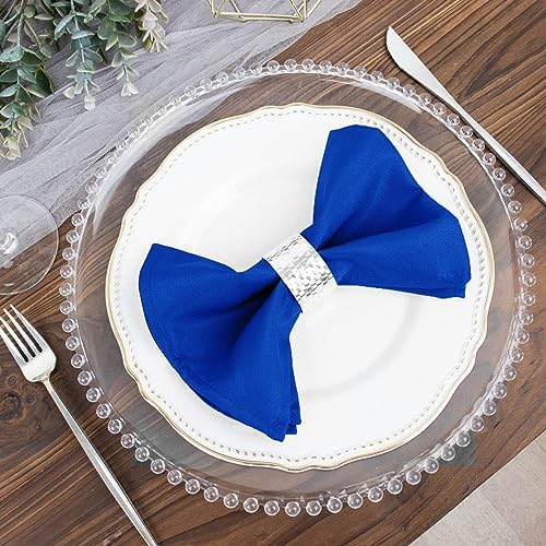 100 pcs 17-Inch Royal Blue Polyester Table Napkins Reusable Washable Wedding Party Dinner Linens Tableware Supplies - Image 5