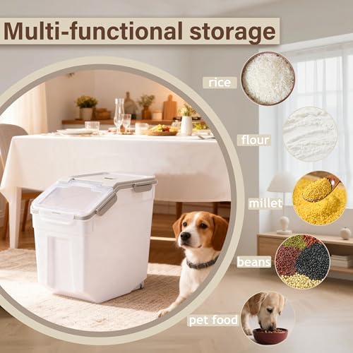 RUIAN 2Pcs Large Flour Storage Container 50Lb Rice Storage Containers,Grey - Image 5