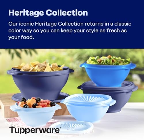 Tupperware Heritage 10-Piece Vintage Blue Set (5 Bowls, 5 Lids) - Image 2