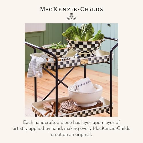 MACKENZIE-CHILDS Enamel Everything Bowl, Black-and-White Courtly Check - Image 6