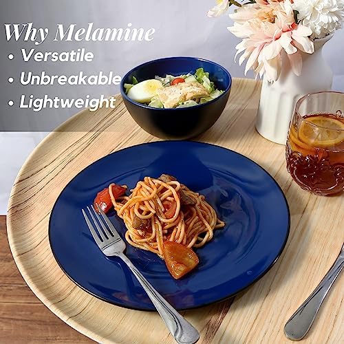 TP 18-Piece Melamine Dinnerware Sets, Service for 6, Blue&Black - Image 4