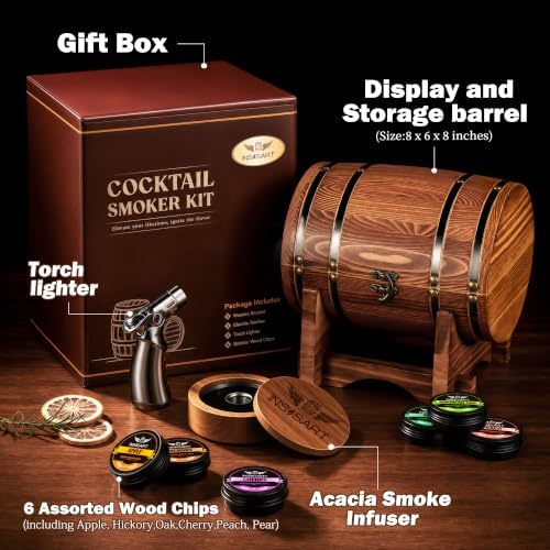 INSISART Whiskey Smoker Kit, Old fashioned Smoker Kit with Barrel,Charred - Image 5