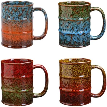 Coffee Mug,20 Oz Coffee Cups Ceramic Tea Cup Large Coffee Mug for Office and Home - Dishwasher and Microwave Safe Novelty Coffee Mug(4,Multicolour-4pcs) by LGQ