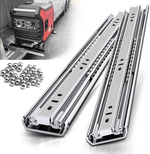Heavy Duty 18 Inch Drawer Slides, 200 lb Load Capacity, Side Mount, Full Extension, Ball Bearing, Cabinet Tool Box Rail, 1/2" Thick Clearance, 1 Pair by VITERLYNX