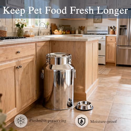 25 Lbs Stainless Steel Dog Food Storage Container with Scoop - Image 4