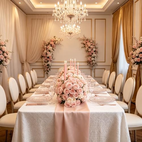 GATHER 350PCS Clear Rose Gold Plastic Plates for Wedding and Party - Image 3
