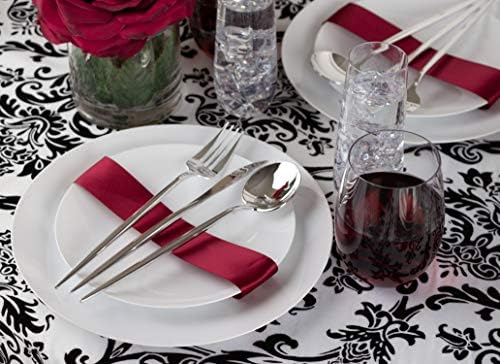 PLASTICPRO White Plastic Design Party Plates Premium heavyweight Elegant 128 - Image 7