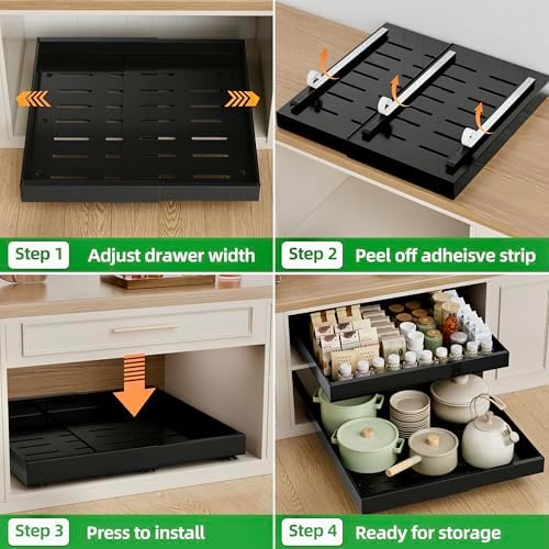 PAKETA 2 Pack Expandable Pull Out Cabinet Organizer,21" Deep - Image 6