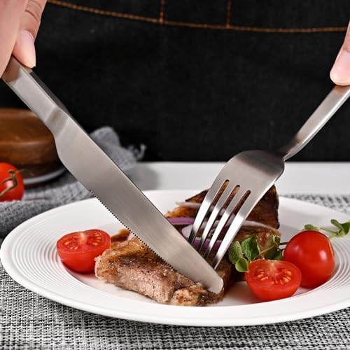 Matte Silver 30-Piece Forged Flatware Set for 4, 18/10 Stainless Steel - Image 6