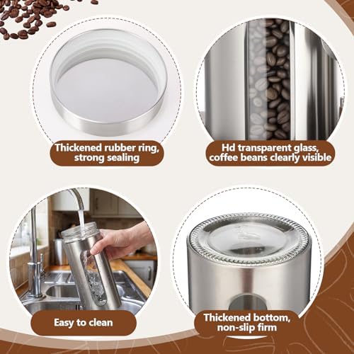 Suclain Stainless Steel Coffee Grounds Canisters Container with Shelf - Image 4