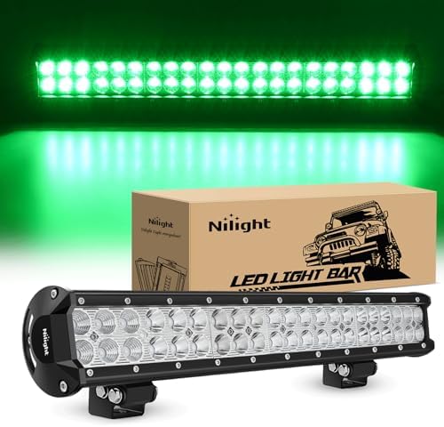 Nilight LED Light Bar 20 Inch 126W Spot Flood Combo Green Beam by Nilight