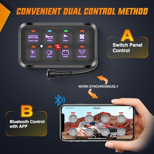Nilight 8 Gang Switch Panel Relay System w/APP Control Automatic Dimmable - Image 5