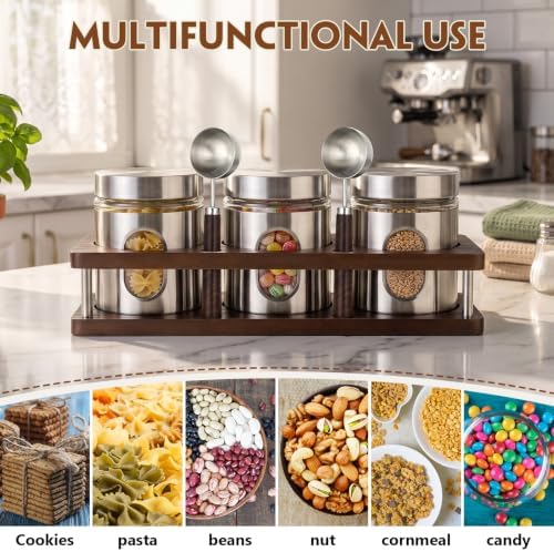 Suclain Stainless Steel Coffee Grounds Canisters with Shelf 3 x 20oz - Image 6
