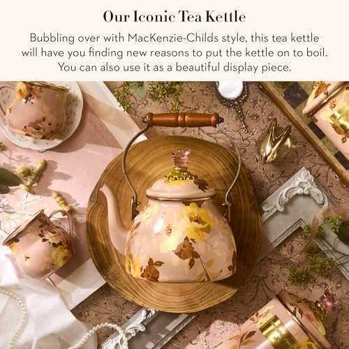 MACKENZIE-CHILDS Tea Kettle, 2 Quarts, Wild Rose Mauve - Image 2