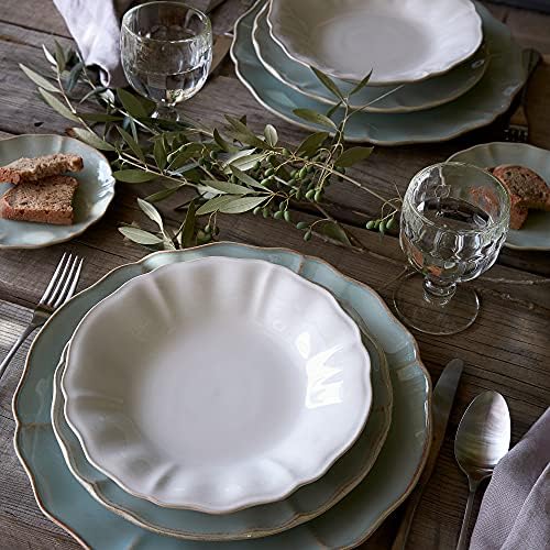 Costa Nova Ceramic Stoneware 8'' Salad Dessert Plate - Alentejo Collection, White | Microwave & Dishwasher Safe Dinnerware | Food Safe Glazing | Restaurant Quality Tableware - Image 5