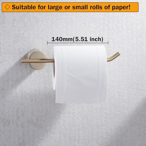RANDOM Brushed Gold Bathroom Hardware Set 5 Pieces Include 24 inch Towel Bar 10 inch Hand Towel Holder Toilet Paper Holder Towel Hook for Bathroom,SUS304 Stainless Steel.RD96068S-5BG - Image 4