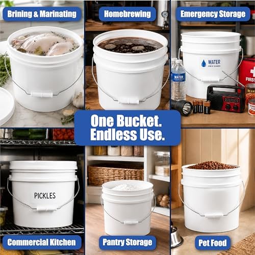 ePackageSupply 3.5 Gallon Bucket, Food-Grade w/Lid, BPA-Free, Red, 1 Pack - Image 3