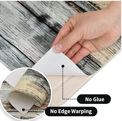 Shelf Liners for Kitchen Cabinets Non Adhesive Drawer Liner 17.5in x 20FT Blue Shiplap Quatrefoil Thickened Shelf Liner Strong Non-Slip Easy to Clean Tool Box Refrigerator with Knife and Tape Measure - Image 6
