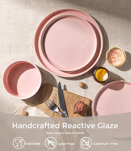 GBHOME Stoneware Dinnerware Sets for 6,18-Piece Plates and Bowls Set - Image 2
