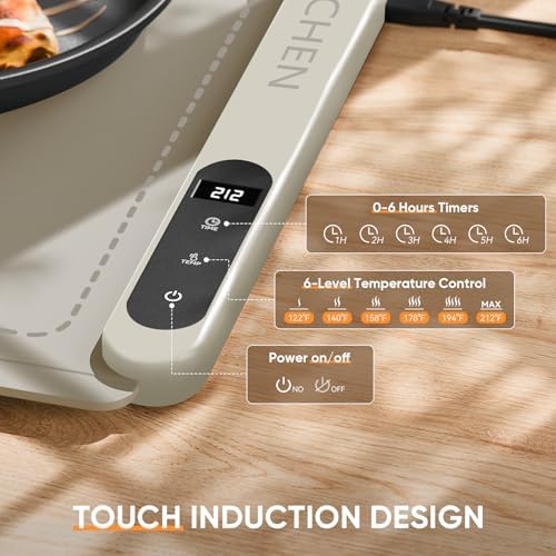 NEWKITCHEN Warming Mat for Food, (XL 24"x15") Food Warming Mat for Countertop 6 Temp 6 Hour Settings Upgrade Graphene Fast Full Surface Heating -Versatile Food Warmer for Gatherings, Parties - Image 3