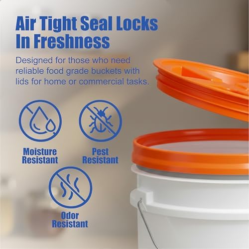 ePackageSupply 3.5 Gallon Bucket, Food-Grade w/Lid, BPA-Free, Orange,1 Pack - Image 5