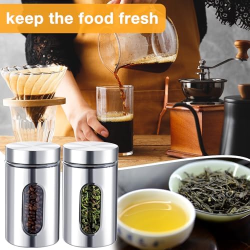 Mimorou 6 Pack 32 oz Airtight Stainless Steel Kitchen Canisters, Silver - Image 6