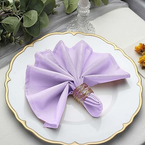 25 pcs 17-Inch Lavender Polyester Table Napkins Reusable Washable Wedding Party Dinner Linens Tableware Supplies by BalsaCircle