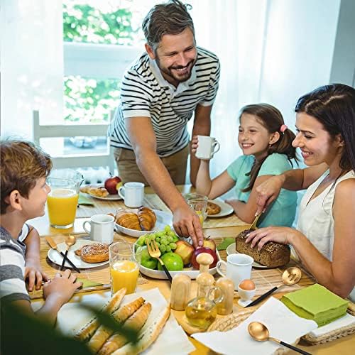 VANVRO Matte Black Gold Serving Silverware Set, 5-Piece Round Shared Utensils Set of Stainless Steel, Hostess Flatware Serving Set, Satin Finish, Dishwasher Safe - Image 6