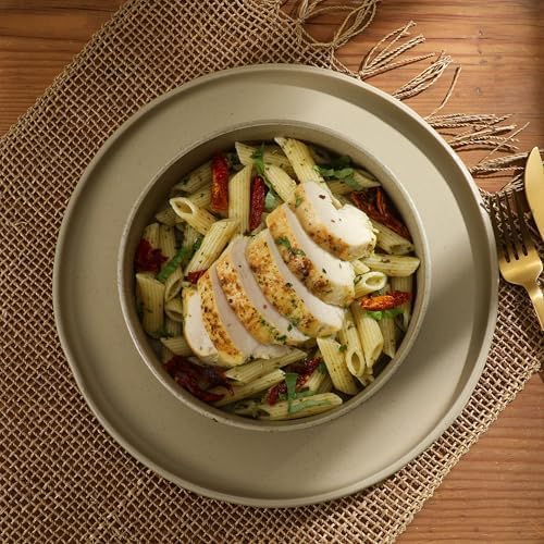 Gibson Elite Tatum Premium Porcelain Matte Reactive Glaze 16-Piece (Service for 4) Plates and Bolws Stackable Dishes Ceramic Dinnerware - Green - Image 7